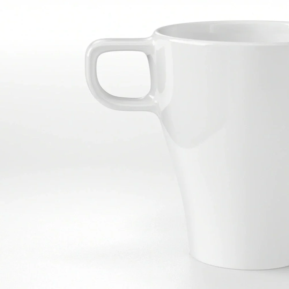2 IKEA white FÄRGRIK Mugs stoneware 8oz coffee Tea cups